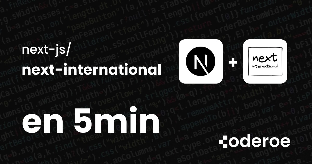 Ajouter la traduction dans Next.js avec Next International