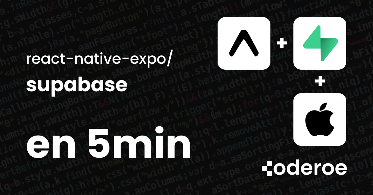Configurer la connexion Apple avec Supabase sur Expo React Native